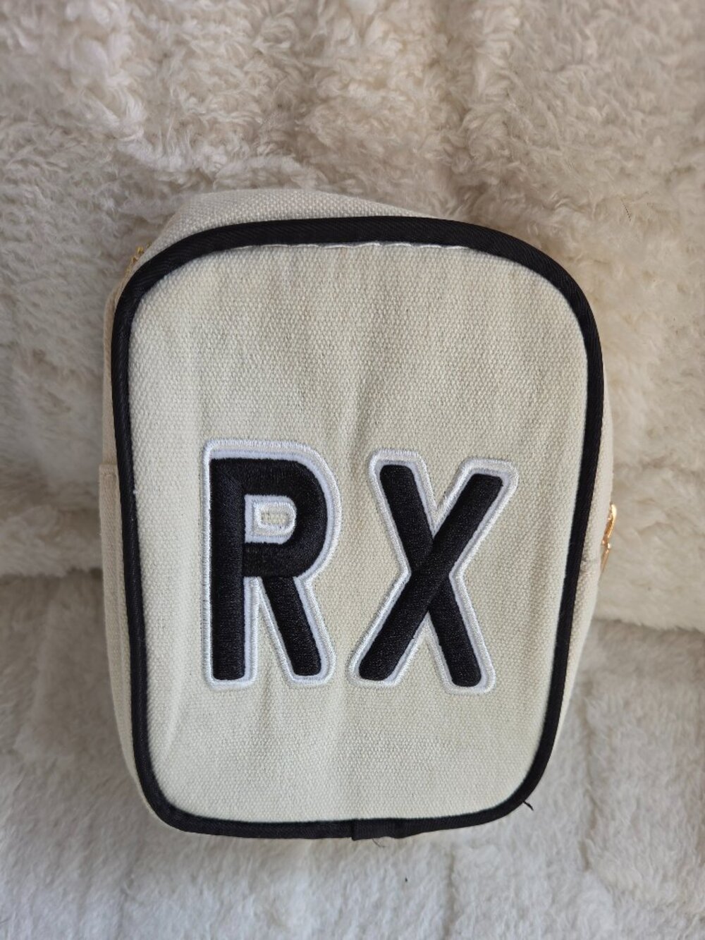 Small Canvas Rx Medicine Bag, Beige, NWOT